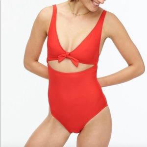 J crew tie front swimsuit bright cerise size 0 brand new with tags